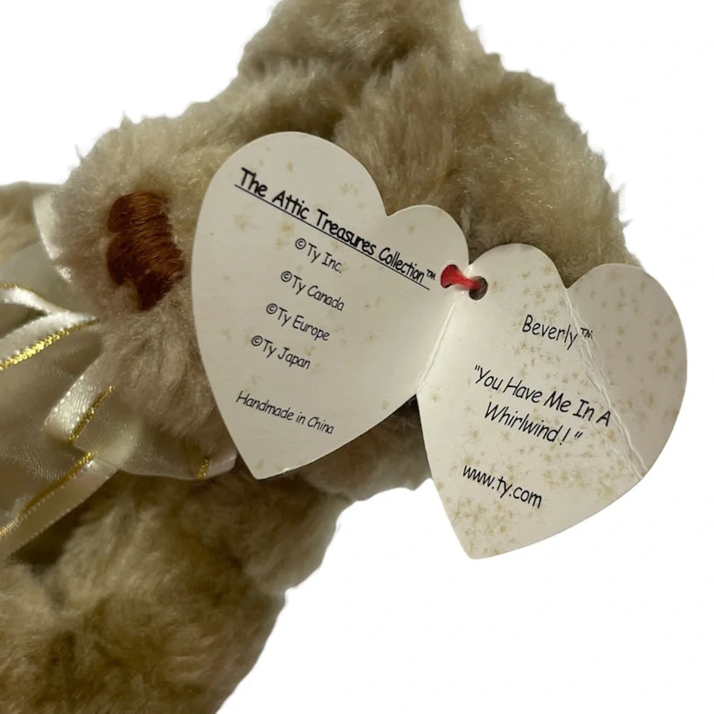 Vintage Teddy Bear Plush Attic Treasures Beverly Gold 93 TY Collectible Classic